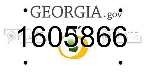 1605866 Georgia License Plate
