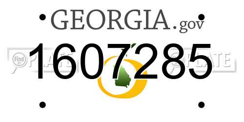 1607285 Georgia License Plate