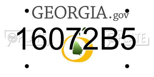 16072B5 Georgia License Plate