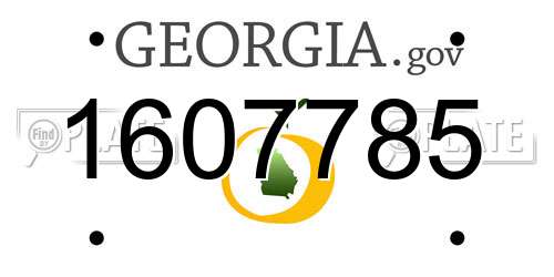 1607785 Georgia License Plate