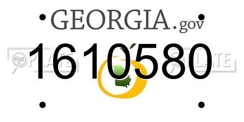 1610580 Georgia License Plate