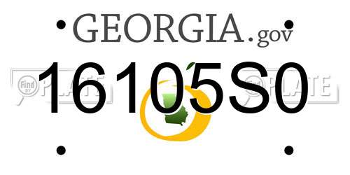 16105S0 Georgia License Plate