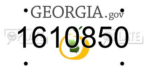1610850 Georgia License Plate