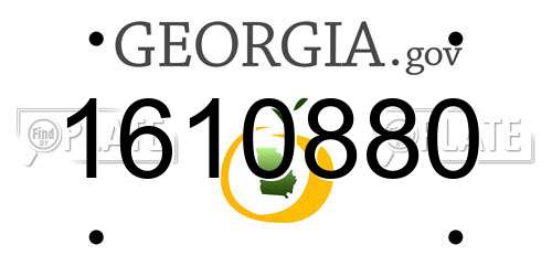 1610880 Georgia License Plate