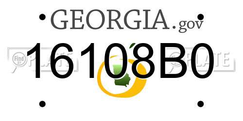 16108B0 Georgia License Plate