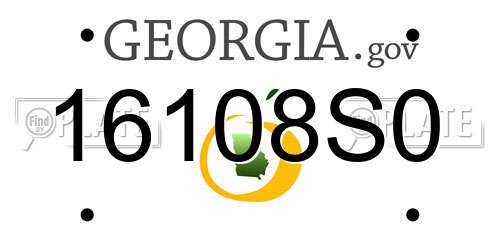 16108S0 Georgia License Plate