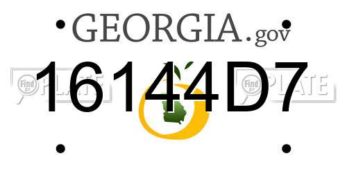 16144D7 Georgia License Plate