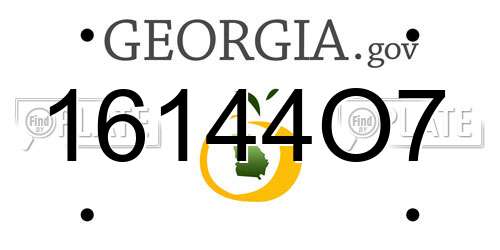 16144O7 Georgia License Plate