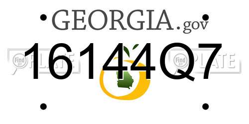 16144Q7 Georgia License Plate