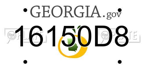 16150D8 Georgia License Plate