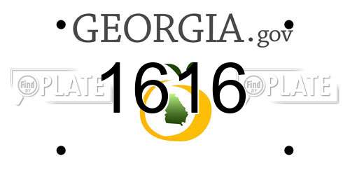 1616 Georgia License Plate