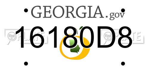 16180D8 Georgia License Plate
