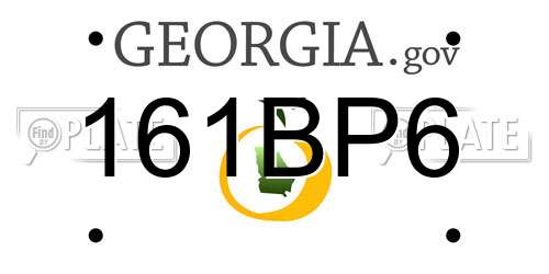 161BP6 Georgia License Plate