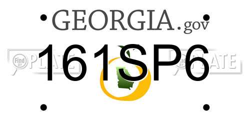 161SP6 Georgia License Plate