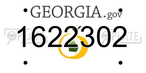 1622302 Georgia License Plate