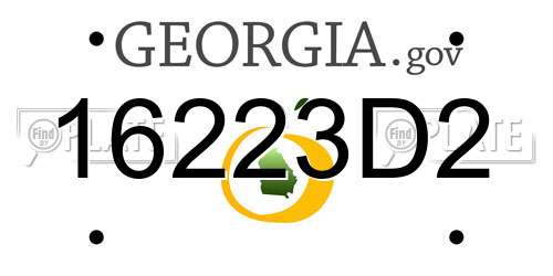 16223D2 Georgia License Plate