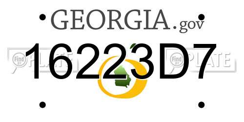 16223D7 Georgia License Plate