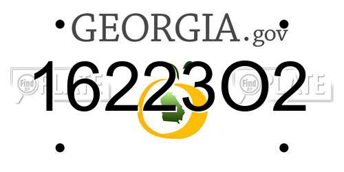 16223O2 Georgia License Plate