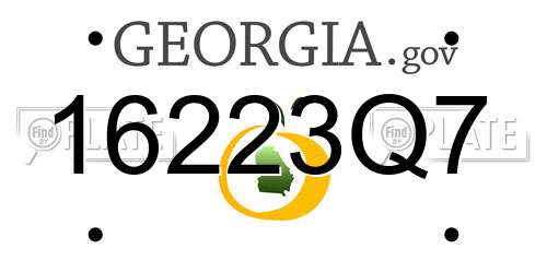16223Q7 Georgia License Plate