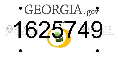1625749 Georgia License Plate
