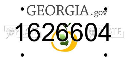 1626604 Georgia License Plate