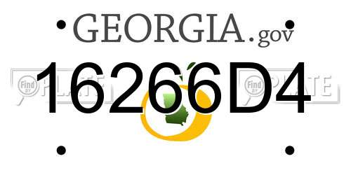 16266D4 Georgia License Plate