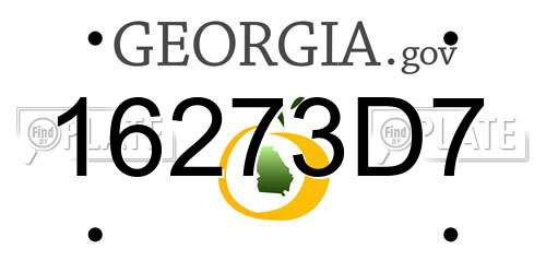 16273D7 Georgia License Plate