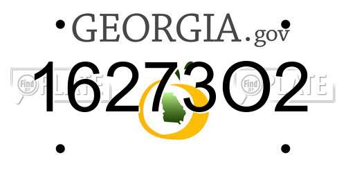 16273O2 Georgia License Plate