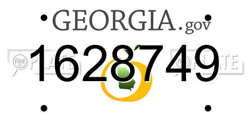 1628749 Georgia License Plate