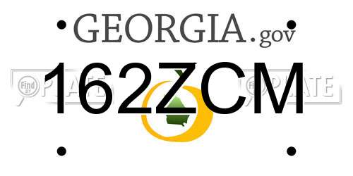 162ZCM Georgia License Plate