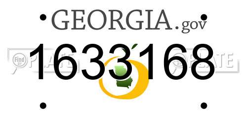 1633168 Georgia License Plate