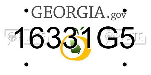 16331G5 Georgia License Plate