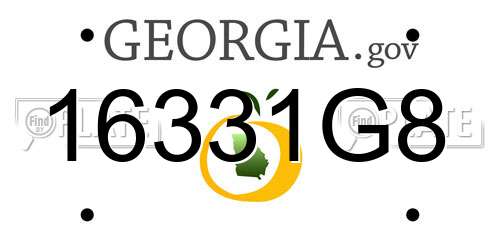 16331G8 Georgia License Plate