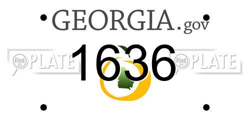 1636 Georgia License Plate