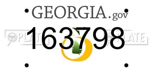 163798 Georgia License Plate