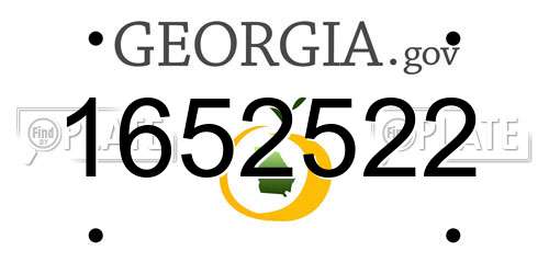 1652522 Georgia License Plate