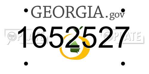 1652527 Georgia License Plate