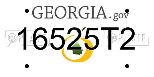16525T2 Georgia License Plate