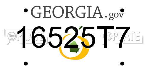 16525T7 Georgia License Plate