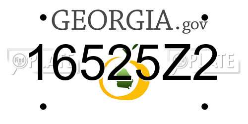 16525Z2 Georgia License Plate
