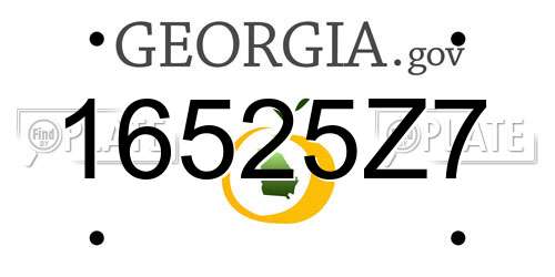 16525Z7 Georgia License Plate