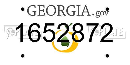 1652872 Georgia License Plate