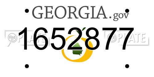 1652877 Georgia License Plate