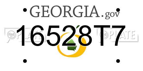 16528T7 Georgia License Plate