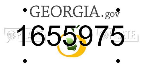 1655975 Georgia License Plate