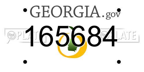 165684 Georgia License Plate