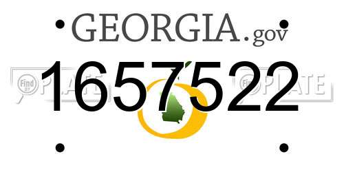 1657522 Georgia License Plate
