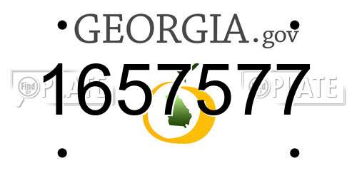 1657577 Georgia License Plate