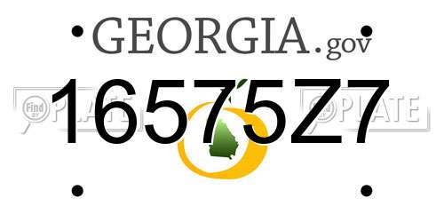 16575Z7 Georgia License Plate