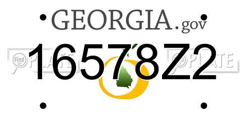 16578Z2 Georgia License Plate